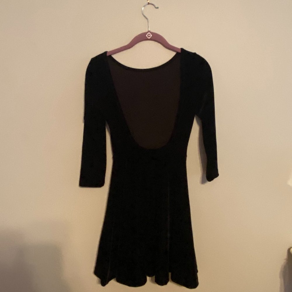 American Apparel Velvet Black Skater Dress